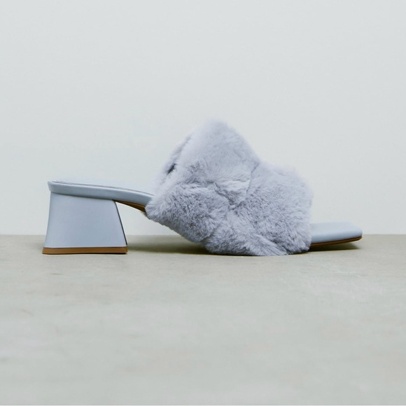 Zara faux fur block heels - Picture 1 of 6